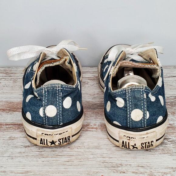 Converse All Star 150509F Polka Dot Low Top Denim Sneaker 7 - Picture 4 of 6